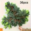 36pcs Realistic Fake Tree Branches and Leaves Heavy-Duty Plastic Greenery with Lush Dark Green Foliage Indoor/Outdoor Decoration