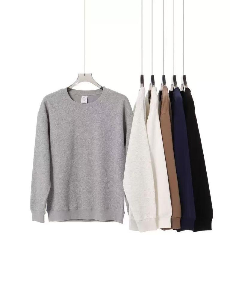 320g Heavyweight Men's Drop Shoulder Cotton Hoodie - Thick Long Sleeve Base Layer for Autumn/Winter