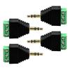 Pachet de 4 Adaptor Audio Video Stereo 3.5mm Tată la Terminal cu Șurub Mamă pentru Proiecte DIY Ușoare și Utilizare Profesională