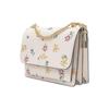 Coach Klare 21 Floral Print Flap Chain Leather Accordion Shoulder Crossbody Bag Small Women bags White C4090-IMCAH