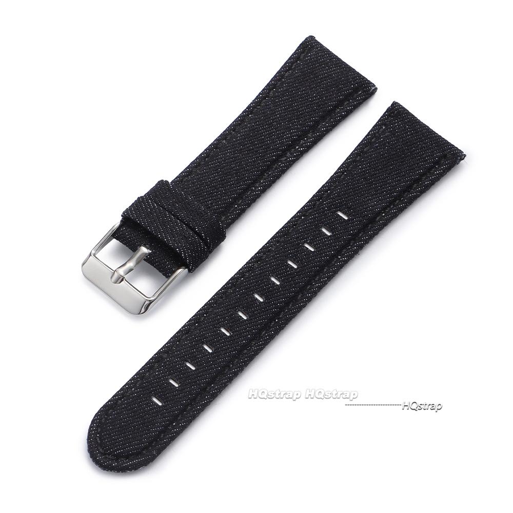 Cinturino per Orologio di Alta Qualità Stile Retro 22mm 24mm Tessuto di Jeans Cinghie per Orologio in Nylon Nero Azzurro Chiaro per Orologi da Uomo Donna Accessori