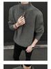 Men's Korean Style High Neck Sweater with Irregular Button Design – Trendy Oversized Knitwear