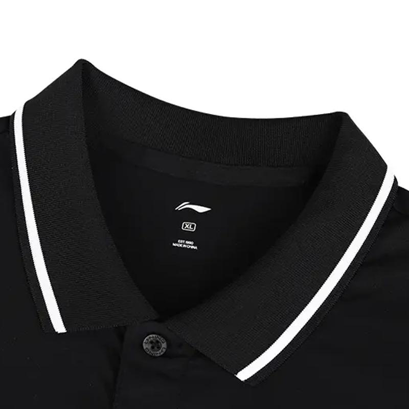 Li Ning Logo Print Simple Comfortable Sweat-Absorbing Quick-Drying Versatile Short Sleeve Polo Shirt Casual Sports Suit YPLV047-3+AKST593-7