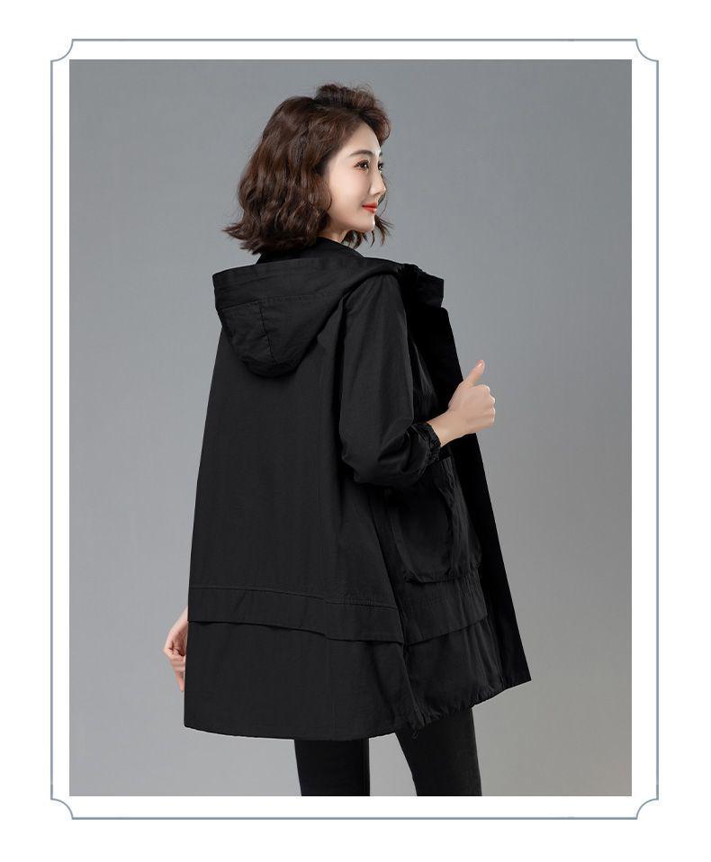 Korean Style Loose Mid-Length Trench Coat for Women, 2025 Spring/Autumn New Fashion for Middle-Aged Moms