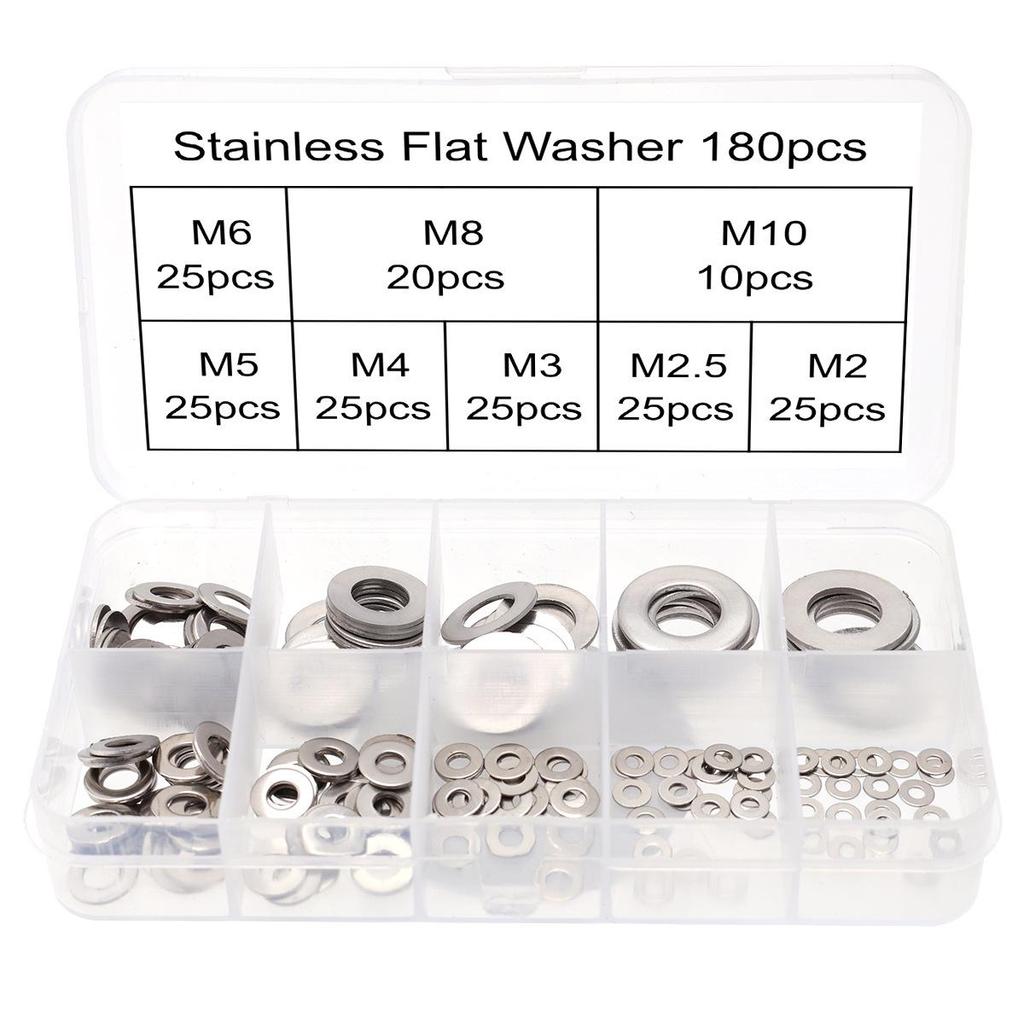 580-Piece Multi-Spec Stainless Steel Flat Washer Set