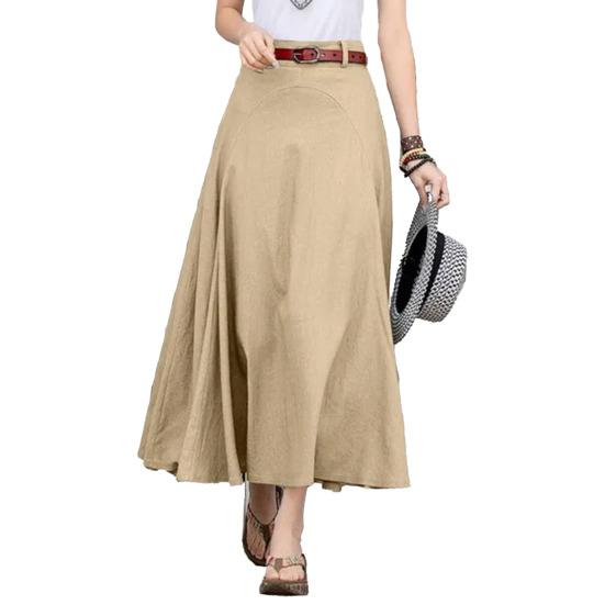 Vrouwen Maxi Rok Hoge Taille Onregelmatige Grote Zoom Lange Rok Effen Kleur A-Lijn Losse Pasvorm Rok Streetwear
