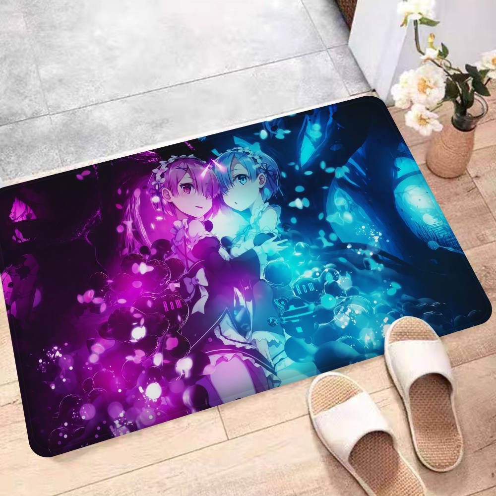 Anime RE ZERO Kitchen Mat Kids Room Bedroom Decoration Balcony Anti-Slip Doormat Living Room Alfombra
