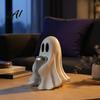 Cute Halloween Party Favors Ghost Figurine with Drinks Resin Statue Spooky Desktop Themed Home Decor Ornament for Tabletop Decorations And