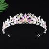 DIEZI 6 Colors Sweet Princess Opal Crystal Tiara Crown Women Girls Wedding Party Elegant Luxury Rhinestone Crown Hair Jewelry