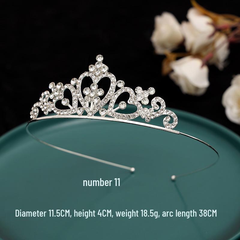 Serre-tête Couronne de Princesse à Strass pour Enfants - Mignon Style Peigne Chat Lapin Incrusté de Diamants pour Filles
