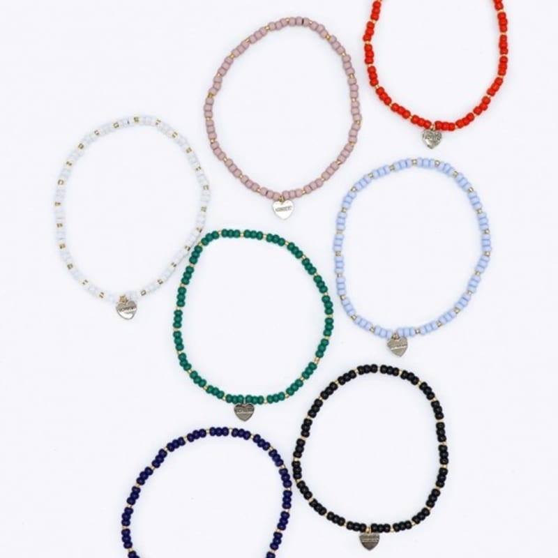 BONBEAU Gold edge simple color beads Bracelet Gold edge simple color layered bead bracelet