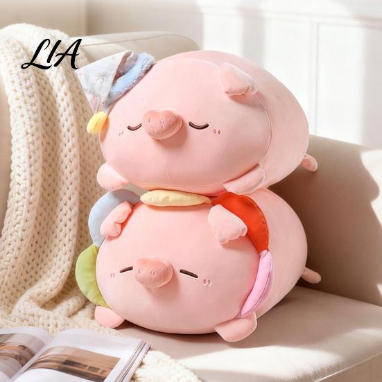 Soft Huggable Animal Doll Cute Pig Plush Pillow, Stuffed Animal, Short Velvet Plushie Pillow Doll, Small Bag Charm & Large Throw Birthday Gift