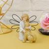 Girl and Dog Statue Ornaments, Hand-painted Angel Decorations for Home and Office Desktops, Resin Handicrafts