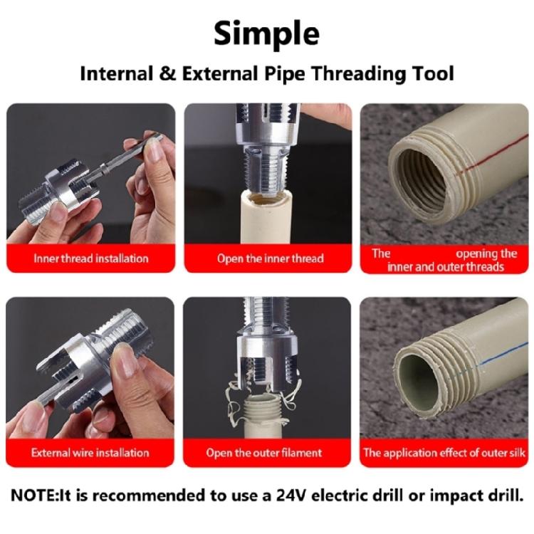Portable Pipes Threading Tool Set With Ergonomic Hex Handle Plumbing Threading Equipment For DIY And Professional Use