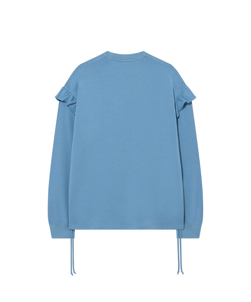 COVERNAT WOMAN Shirred Sweatshirt Dusty Blue