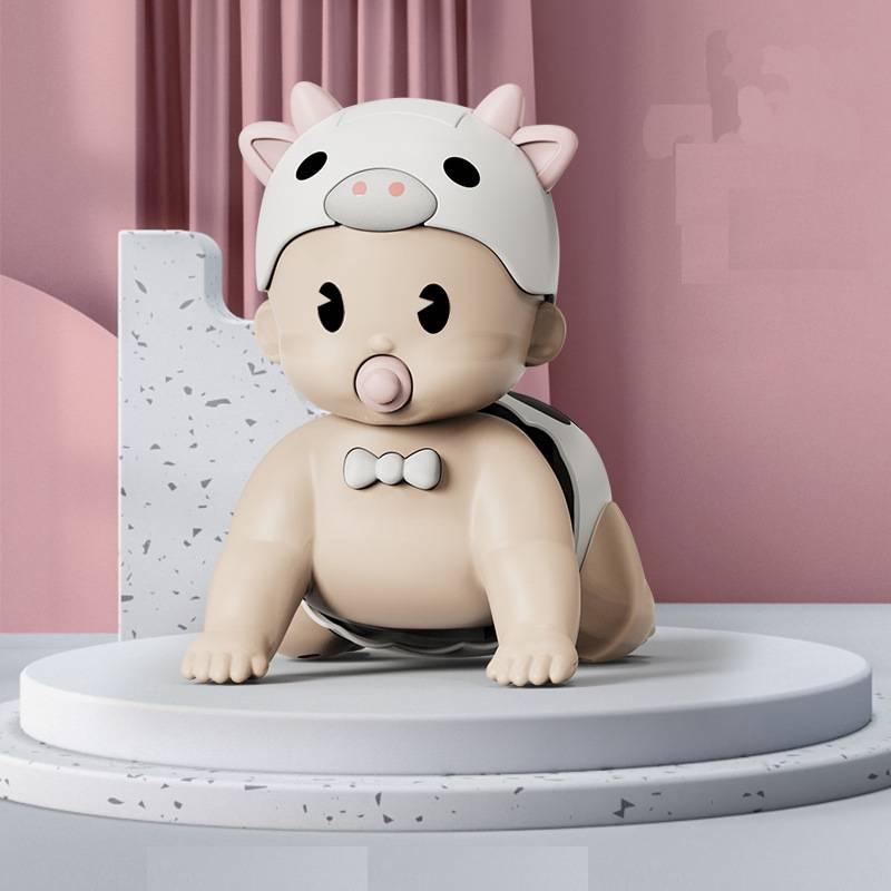 Baby Crawling Learning Toy Electric Crawling Doll Head Lifting Assistant 6-8 Months Baby Doll Artifact белый