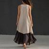 Women's Color Loose Fit Sleeveless V-Neck Maxi Dress, Casual Tank Dress