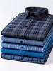 Camicia a maniche lunghe a quadri da uomo taglie forti in puro cotone (Taglie 38-46) - Abbigliamento Casual Business Autunnale