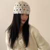 Handmade Knitted Pullover Hat Hollow Beanies Cap Sweet Crochet Flower Hat  Ladies