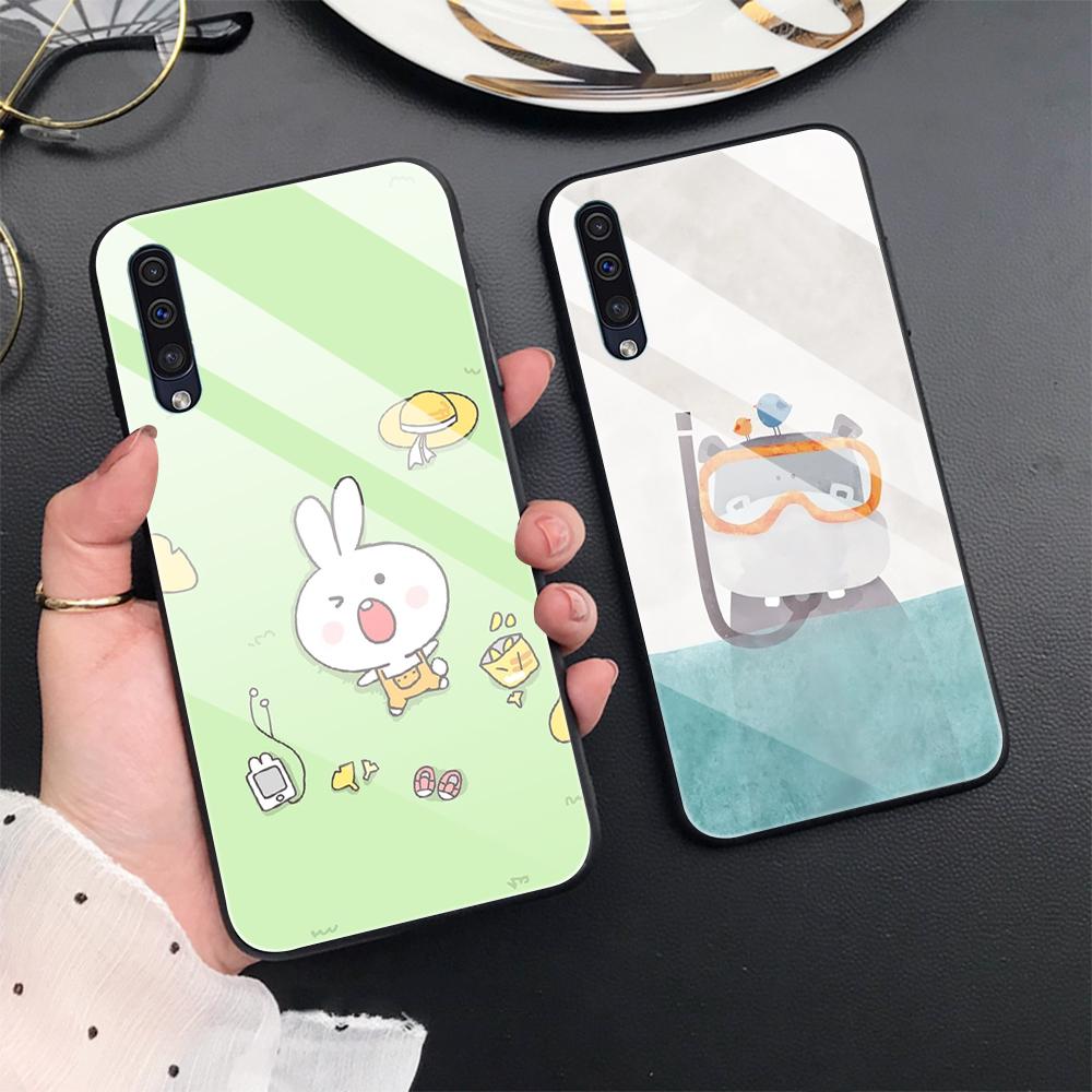 Süße Corgi Hund Hülle für Samsung Galaxy A52 A70 A71 A73 A53 A13 5g A03 A72 A22 A21s A03 Core A42 Gehärtetes Glas Cartoon Cover