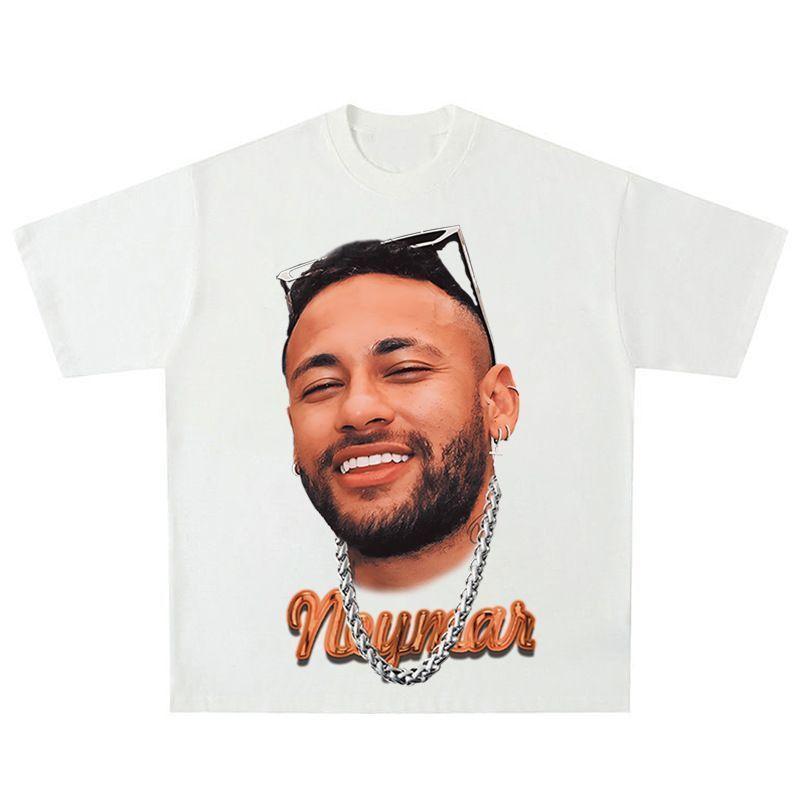 Star Player Personality Print Summer Unisexs And Unisexs Shortsleeved Tshirts For High Street Fashion Trend