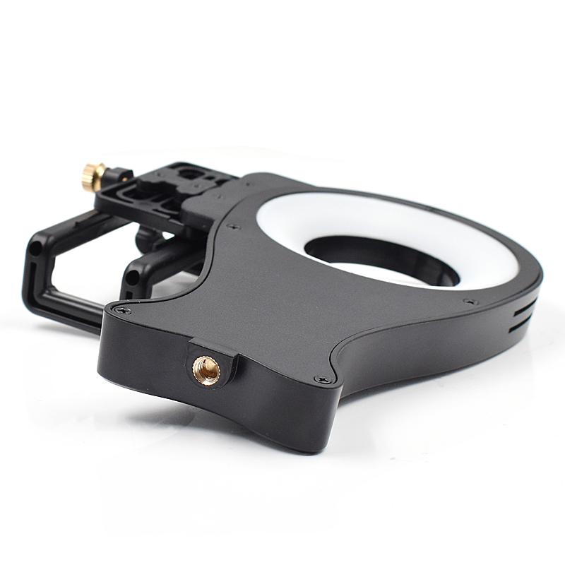 Dental Photography Filling Light 5 Levels Adjustable Brightness Warm/White Ring Lamp for Mobile Phone Rotatable Dental Light