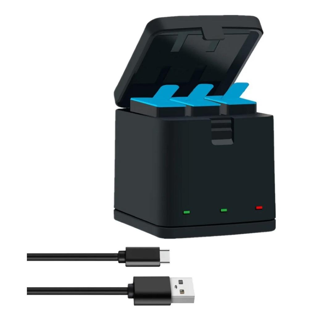 Camera Battery Charging Box Multiple Protections Fire Retardant TYPE C 3 Way Battery Charger for Hero 11 10 9