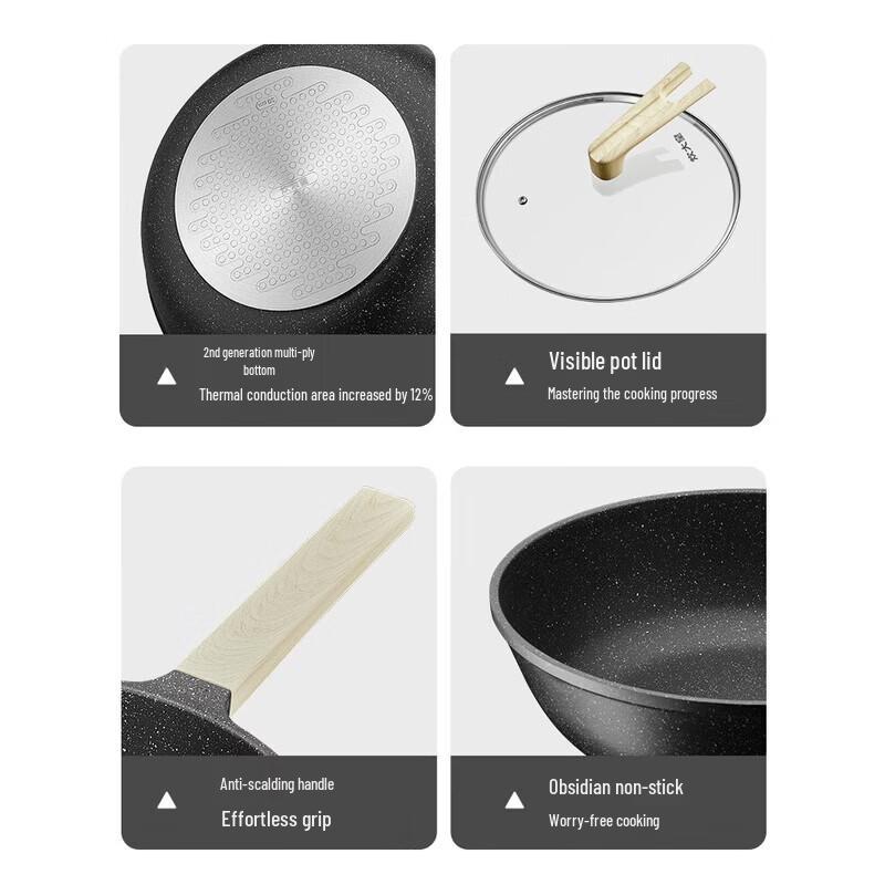 Chui Da Huang 32cm Maifan Stone Non-stick Wok