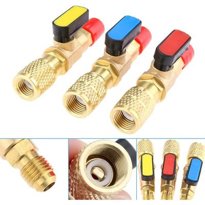 1 PC R22 שסתום כדורי קירור פליז מזגן קירור שסתום סגירת קירור מחובר לכלי קירור בצינור