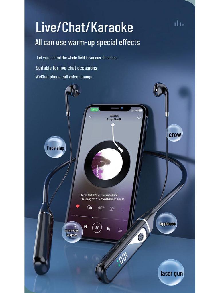 Live K Song 5.4 Bluetooth Headphones with Sound Card & Wireless Receiver