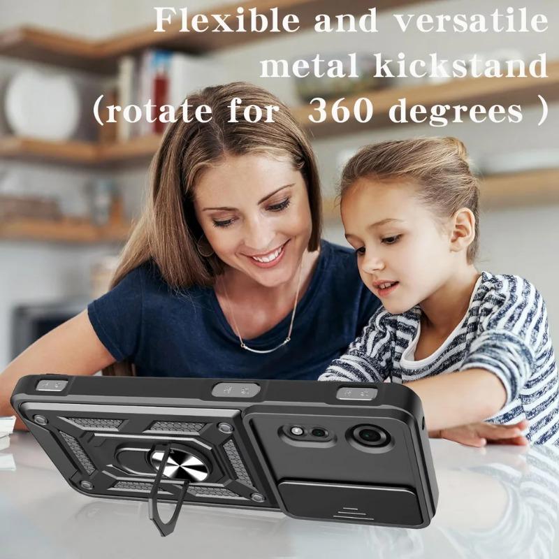 Magnetický kovový držák prstenu Kryt pro ZTE Blade A75 A55 A35 Nubia Focus Neo 3 Neo2 Posuvný objektiv Fotoaparát Nárazuvzdorný Armor Tvrdé pouzdro