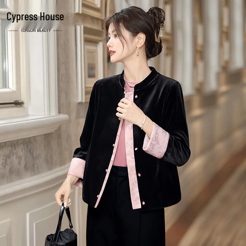 

Женское жаккардовое короткое пальто Sibaizhe с цветными блоками L