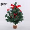 Exquisite Workmanship Tree Small Christmas Tree, Artificial Desktop Xmas Ornament, Miniature Plastic Durable Decor Pine with Berries Bow for