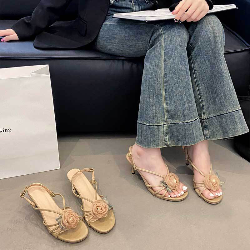 Camellia High Heels Women's Summer with Skirt Sandals Women's New Beautiful High Heels Sandals Women's Summer Wear