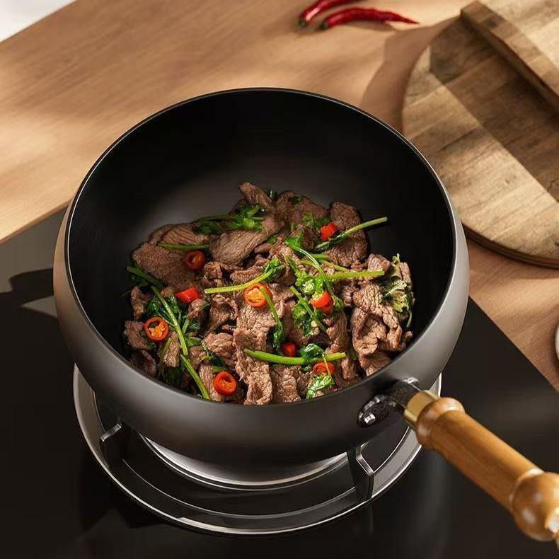 Big Belly Pot Household Stir Fry Pot Uncoated Non Stick Pot Handmade Iron Pot Cooked Iron Pot Stir Fry Pot Big Belly Iron Pot