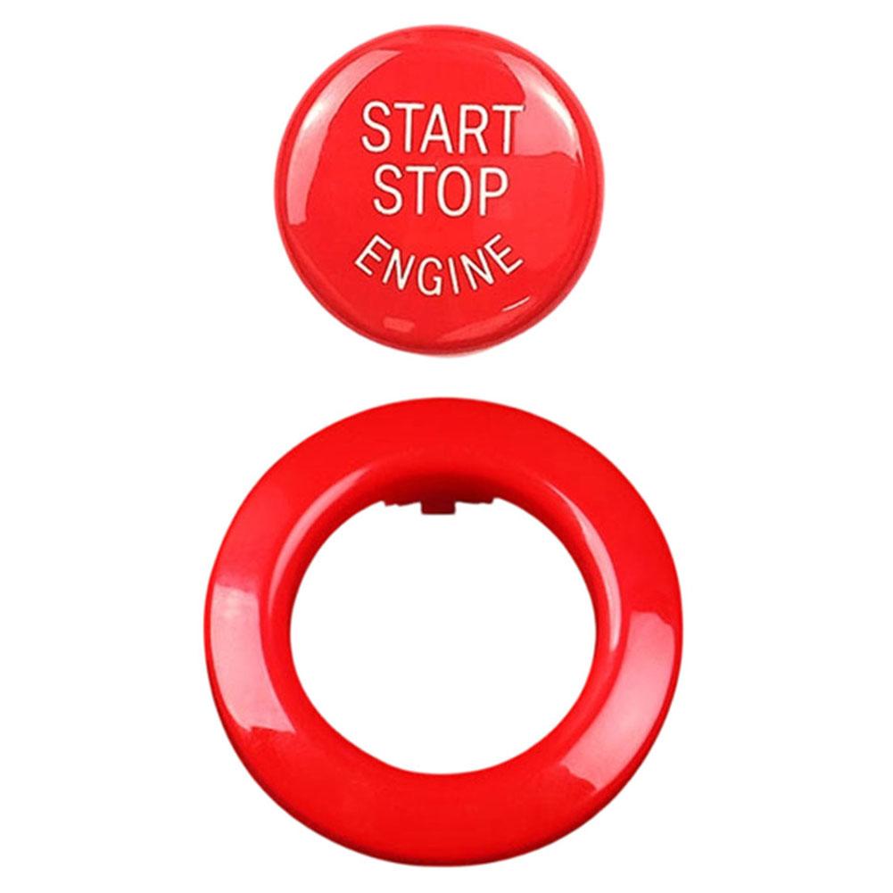 Red ABS Engine Start Stop Button Cover Outer Ring Frame for BMW 1 3 5 Series X1 X3 X5 M5 Models Years 2004 To 2015 Direct Fit