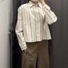 Unisex Striped Oxford Cloth Shirt Jacket for Autumn/Winter