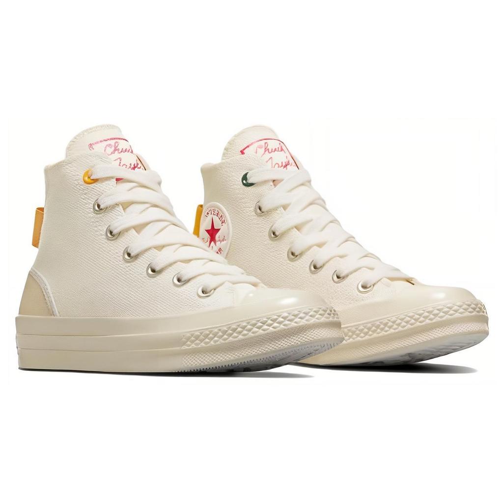 Converse Chuck 70 High Egret Gelb Damen Turnschuhe Creme Rot A07117C