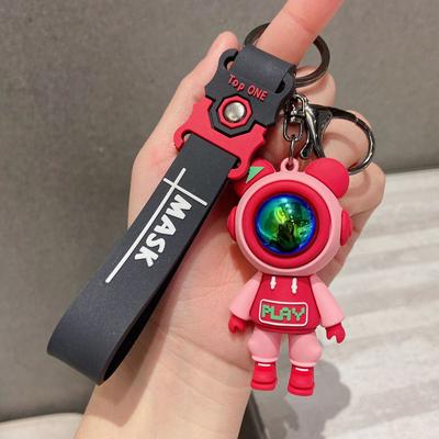 Kreslený přívěsek na klíče s medvědem bleskem Roztomilý přívěsek na klíče s panenkou medvěda astronauta