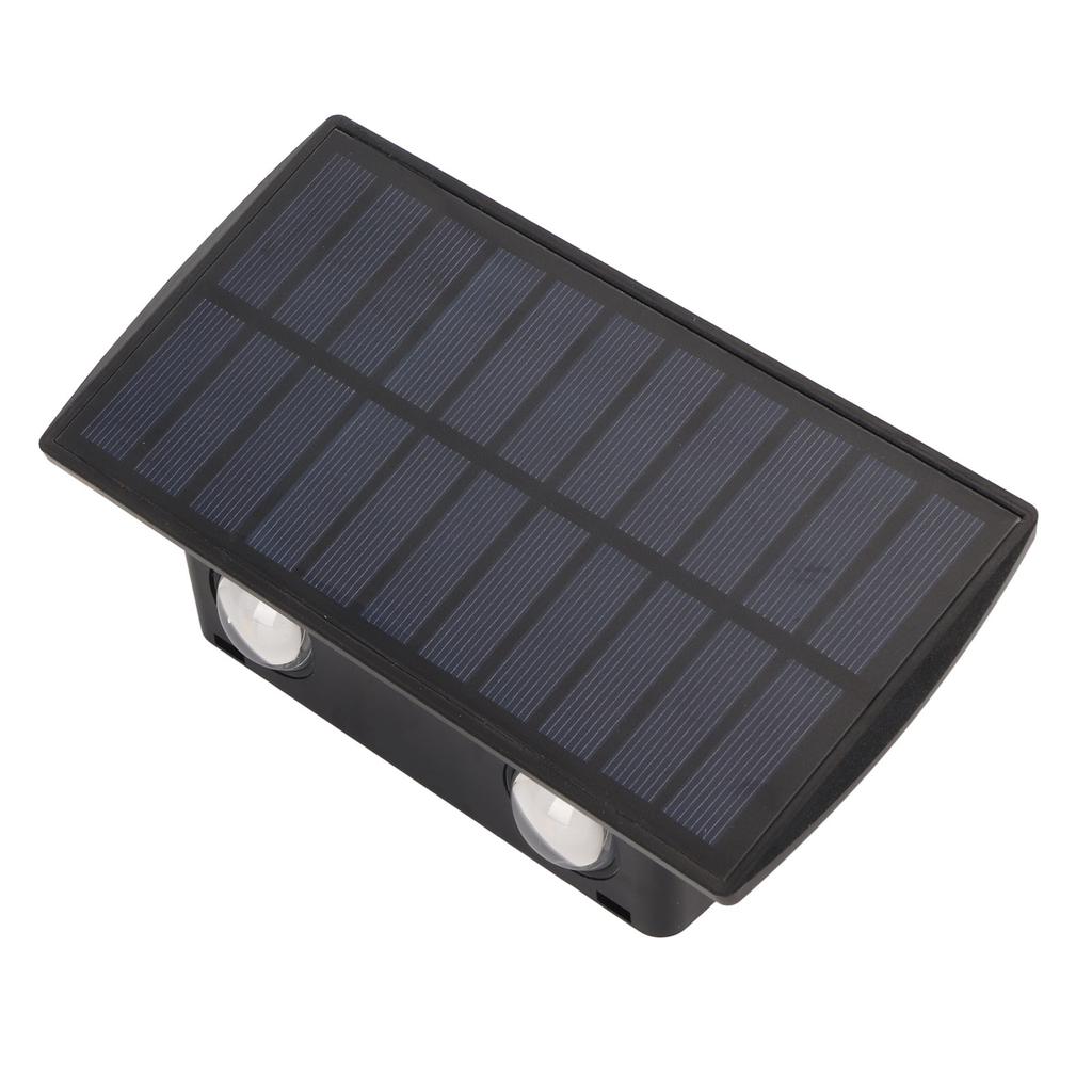 Solar Lights Outdoor IP67 Waterproof 4 LED Solar Fence Lights Up Down Solar Wall Light for Outside Backyard Deck Step Porch Warm Light