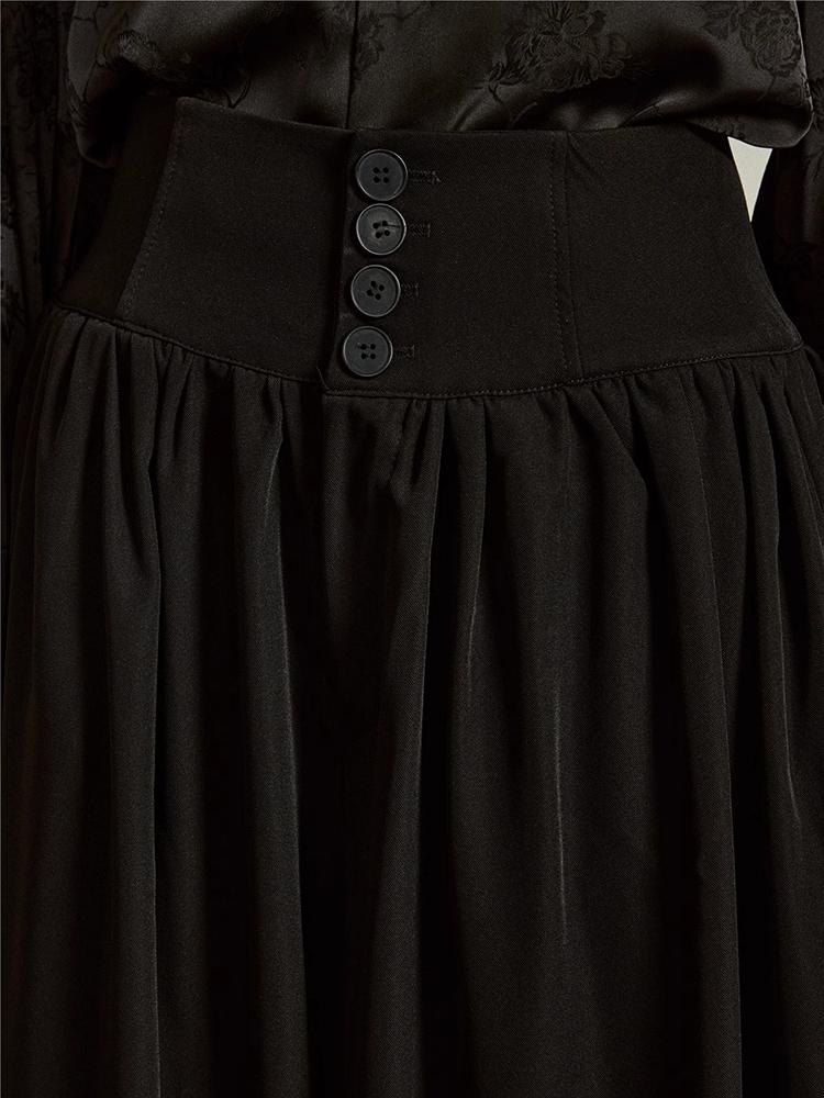 XITAO Solid Color New Chinese Style Wide Leg Pants ZYY1042