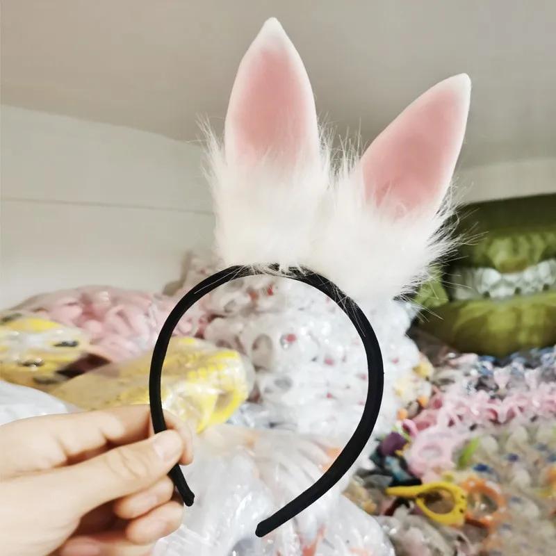 Rabbit Ears Hair Band Headdress Plush Cute Hair Accessories Adult Children Performance Headband Sexy Simulation Cos Headwear