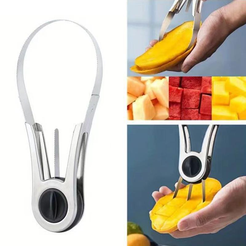 Obieraczka do owoców ze stali nierdzewnej Mango nóż do cięcia wielofunkcyjne narzędzie do obierania owoców wydrążanie pokrojone w kostkę przybory kuchenne