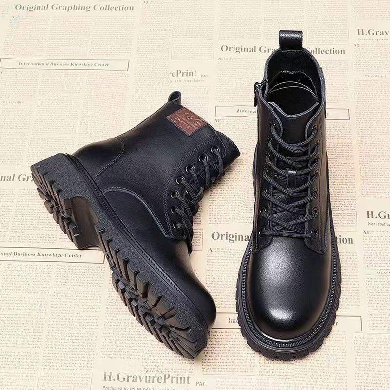 Early Autumn Boots Martin Boots Women's Autumn and Winter Cotton Shoes New Fashion Short Versatile British Style Velvet Warm
