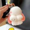 Cute Bunny Doll Plush Keychain Fashion Soft Fluffy Backpack Pendant Home Car Decoration Gift Toy Real Mink Fur Rabbit Keychains