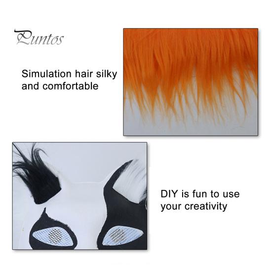 DIY Therian Masque Kit Cat Fox Dyreansiktspute med pels Halloween Rollespill rekvisita for Masquerade Carnival Cosplay Party Supplies