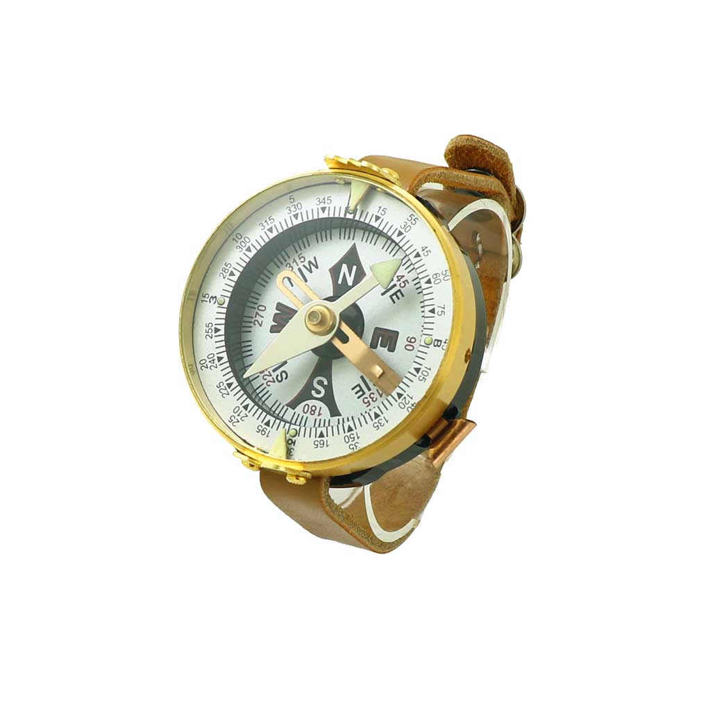 

Светящийся навигационный инструмент Металлическое карманное устройство позиционирования Водонепроницаемые часы ориентации с ремешком из полиуретана для походов, охоты