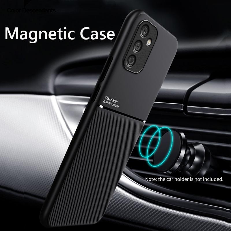 Luxury Car Case For Samsung Galaxy A15 5G Cover A14 A13 4G A12 A 15 14 13 SM-A156B/DS Soft Solid color Magnetic Phone shell on