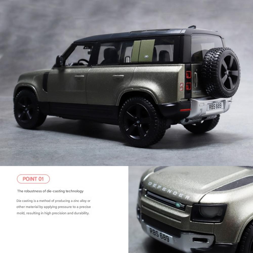 Brago 1:24 Land Rover Defender 2022 SUV Diecast 24 X 11 X 10 Cm, (Green/Gray), 1 Pc