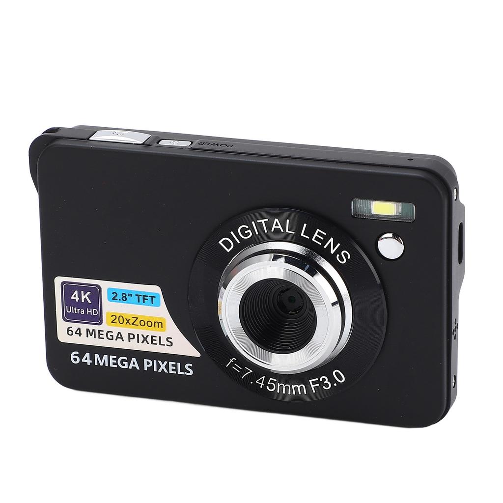 2.8in 4K 64MP HD Digital Camera 20X Zoom Auto  Portable   Camera for Girls Boys Teenagers